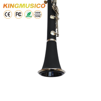Eb Clarinet Ebonite Body with 17 Keys & 6 Rings | Nickel-Plated Keywork, Sheep Gut Pads | Student & School Clarinet OEM Supply