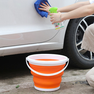 Seau en plastique pliable - <span class=keywords><strong>Bassin</strong></span> d'<span class=keywords><strong>eau</strong></span> portable, pliable, gain de place et durable pour le camping, la pêche, le lavage de voiture et l'usage domestique - Product Image 5