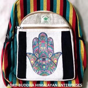 Sac à dos unisexe tendance en tissu de coton souple, bandoulière arquée, doublure en coton, poignée détachable, fermeture éclair - Product Image 1