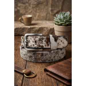 Cinturón de Cuero Genuino de Vaca para Hombre, Hebilla de Latón Hecha a Mano, Formal, Diario, Clásico - Product Image 5