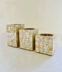 Portavelas de luz de té de nácar hecho a mano al por mayor, accesorio decorativo para el hogar para tarro de vela único de hormigón de Ramadán - Product Image 5