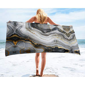 Gray Marble Resin Bath <b>Washcloths</b> Designed Towel - Product Image 3