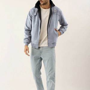 Recién llegado, entrega rápida, precio con descuento, chaqueta de cuero de gamuza para hombre, cuello levantado, cremallera, ropa de invierno, chaqueta de gamuza - Product Image 4