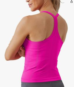 Débardeurs musculaires sans couture pour femmes respirant athlétique Yoga course chemises quotidiennes décontracté Racerback Design 100% coton tricoté - Product Image 3