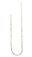 Collier en argent sterling 925 plaqué or 18 carats avec perles ajustables faites à la main en quartz rutilé doré facetté en forme de boîte