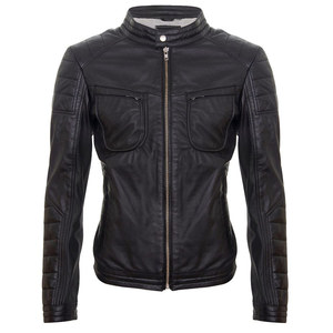 Veste en cuir de moto de haute qualité toutes saisons veste en cuir veste de moto décontractée à col montant - Product Image 6