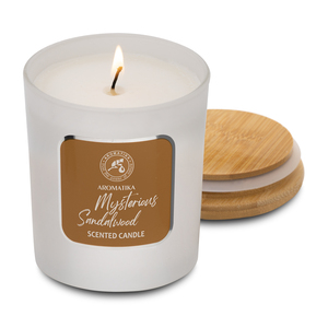Bougie parfumée Aromatika au bois de santal mystérieux, en cire de soja, dans un bocal en verre, collection pour la maison, aromathérapie haut de gamme, cadeau méditatif - Product Image 1