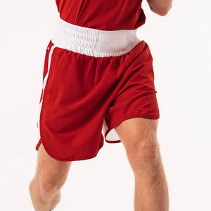 Tenue de boxe personnalisée Lamatex Sports pour hommes, ensemble short de combat rouge et blanc, tenue d'entraînement, vêtements de combat, confortable et respirant - Product Image 2