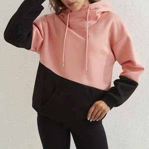 Jersey de algodón puro de ajuste Regular para mujer, sudadera con cordón, ropa de mujer 2025, Sudadera con capucha Colorblock de lana orgánica para mujer, personalizada - Product Image 4