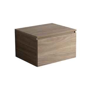 Commode sur pied en chêne naturel Vieste 60 cm, design minimaliste, solution de rangement en bois à un seul niveau pour salon - Product Image 1