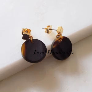 Pendientes ligeros de cuerno de búfalo de alta calidad, estilo Animal único, joyería pulida de moda para mujer, J H-Natural Craft - Product Image 3