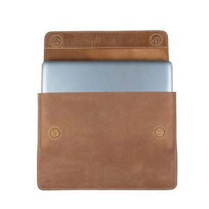 Vente en gros de housses pour ordinateur portable 16 '', taille avec logo personnalisé convenant à tous les types d'ordinateurs portables, sacs de protection en cuir véritable pour ordinateur portable - Product Image 2