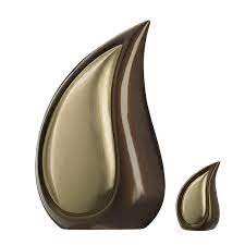 Urna de cremación de latón de estilo moderno Diseño único de lágrima con acabado de esmalte rojo Cenizas de mascotas de excelente calidad Uso funerario conmemorativo - Product Image 4