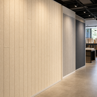 Panneau mural en pierre PU noir charbon WYRAX, texture fine linéaire en ardoise, revêtement décoratif 3D pour café, bar, intérieur commercial