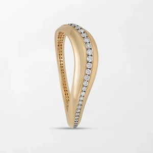 Undulating Wave Diamond Bracelet With 32 Round Lab Grown Diamonds 3.22 Carat GH-VS In 18K Yellow <b>Gold</b> For Jewellery Making - Product Image 2