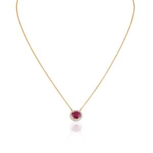 Collier pendentif fleur en platine et or 14 carats avec diamant taille princesse et perle - Product Image 5