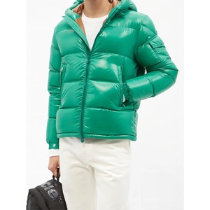 2026 Customize Design Dark Green Color <b>Women's</b> Bubble <b>Jacket</b> Customize Fabric Long Sleeve Slim Fit Breathable Ladies Puffer Coat - Product Image 1
