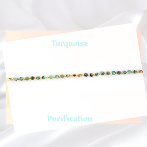 Pulsera de cuentas de piedras preciosas turquesas redondas, joyería de cuentas espaciadoras de plata 925, pulsera de cuentas apilables para mujer - Product Image 1