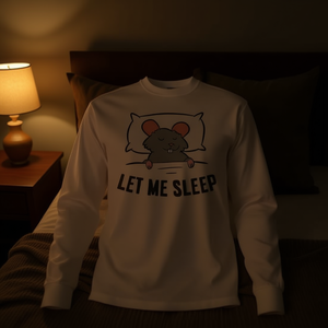 Camiseta de manga larga con estampado 'Tired Rat Let Me Sleep' para ropa de dormir - Product Image 3