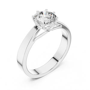 Anillo de compromiso de diamante de corte redondo cultivado en laboratorio de 1 quilate, anillo de bodas de diamante de laboratorio de oro amarillo/Blanco/rosa de 14K - Product Image 3