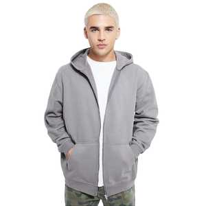 Nouveau Design respirant poche avant tenue décontracté blanc uni 100% coton à manches longues hommes surdimensionné personnalisation fermeture éclair sweats à capuche - Product Image 5