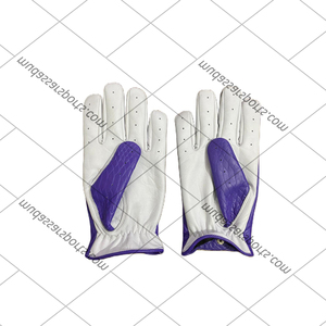 Gants de conduite en cuir New Addition 2025 Skin Fit Touchscreen Full Finger Gants de conduite violets et blancs - Product Image 3