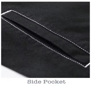 Veste en jean vintage pour homme, coupe slim, cargo, décontractée, avec col montant, respirante, coupe-vent, logo en cuir véritable sur le devant - Product Image 3