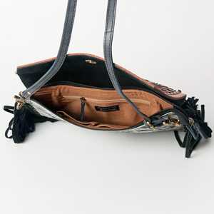 Women's Genuine Leather Eco-Friendly Custom Tassel Zipper High Quality Hand Tooling Western Messenger Bag at Best Price - Product Image 3