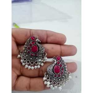 Boucles d'oreilles en perles de paon - Product Image 4
