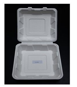 13 X 6 Envases Biodegradables de Bagazo Tipo CLAMSHELL para Almuerzo Desechables con Tapa para Uso en Restaurantes - Product Image 5