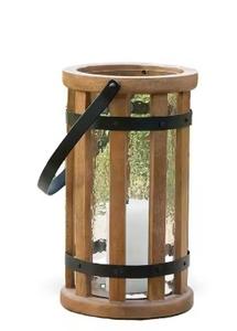 Linterna de diseño creativo, linterna de vela de madera con perilla de acero inoxidable, tarro de vela único y soporte para sala de estar, cama, decoración de habitación - Product Image 2