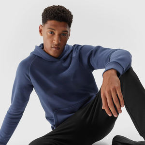 Sweat à capuche unisexe en coton de haute qualité 360GSM, broderie personnalisée, polaire thermique, pull-over avec impression unie pour l'hiver, 100% coton - Product Image 4