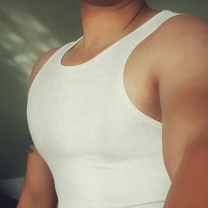 Débardeur de sport en coton pour homme, débardeur côtelé, extensible, fitness - Product Image 5