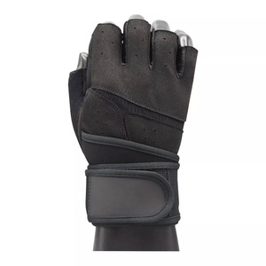 Hot Selling Half-<b>Finger</b> Leather Gloves Weightlifting Gloves Wrist <b>Support</b> Non-Slip Gym Fitness Gloves For Men And Women - Product Image 4