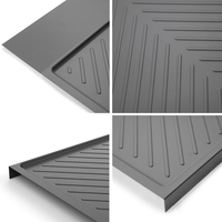 Emuca 8479523 Protector de Fondo para Fregadero de Cocina, 567x580mm, Plástico Gris, 16mm de Grosor, Cortable