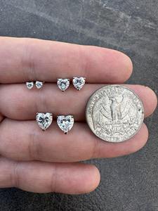 Popular Style Heart Shape Moissanite Diamond <b>Earrings</b> With Gold Plated 925 Silver <b>Fine</b> Fashion High End Luxury <b>Studs</b> For Women - Product Image 5