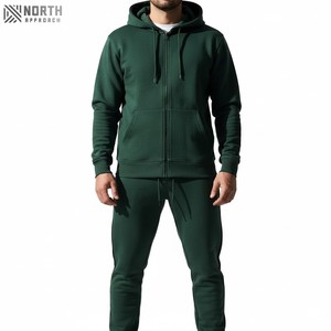 Sudadera con capucha y pantalón de chándal con borde de dobladillo crudo y corte de algodón personalizado OEM para hombres Joggers con Sudadera con capucha para la temporada de invierno - Product Image 5