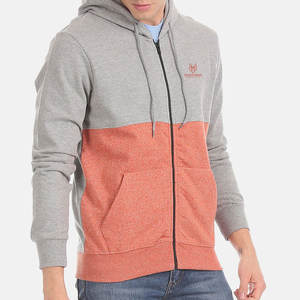 Sweat à capuche zippé en coton mélangé durable pour hommes avec fermeture avant lisse et capuche zippée à cordon réglable pour l'hiver - Product Image 4