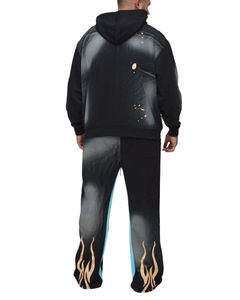 Nouveau survêtement évasé exquis de haute qualité fabriqué à partir d'un ensemble de lavage à l'acide anti-boulochage respirant en polaire luxueuse - Product Image 2