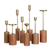 Ensemble de bougeoirs vintage en laiton, supports de bougies coniques en métal doré antique pour la décoration intérieure, centre de table de mariage et de Noël, faits à la main