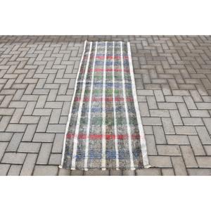 Tapis turc vintage, tapis de couloir 2,4x6,8 pi (73x207 cm), tapis en laine orientale bleu - Product Image 1