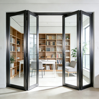 Porte en verre pliante de haute qualité, design moderne, économie d'énergie, durable, cadre en aluminium, porte en verre pliante pour véranda