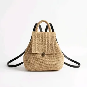 Bolso de Rafia Estilo Bohemio con Correa de Hombro Ajustable y Desmontable, Cierre Magnético, Forma Cuadrada, Ligero para Todas las Temporadas - Product Image 2