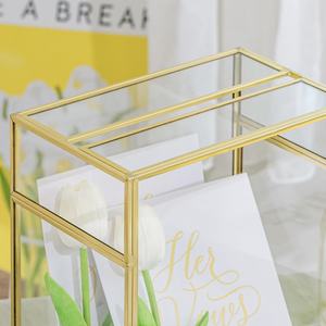 Caja de sobre de tela con borde dorado estilo INS, rectangular, plegable, ecológica, multifunción, decoración del hogar, fiestas de boda - Product Image 3