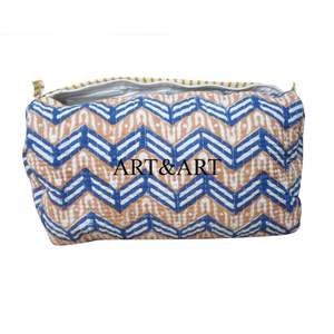 Elegante Juego de 3 Bolsas de Algodón Acolchado de Gran Capacidad con Estampado Floral, Organizador de Viaje, Juego de Bolsas de Cosméticos con Cremallera, Bolsa de Maquillaje al por Mayor - Product Image 5