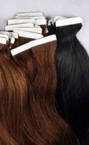 Extensions de cheveux naturels indiens Remy 100 % authentiques, ondulés, 28-30 pouces, à bandes adhésives, noir naturel, provenant d'un seul donneur, double trame faite à la machine - Product Image 4