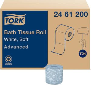 Papier toilette Tork Advanced Standard, blanc, 2 plis, 500 feuilles/rouleau, 80 rouleaux/caisse (2461200) - Product Image 1