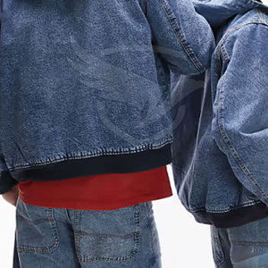 Veste en jean unisexe Streetwear de haute qualité vêtements d'hiver veste en jean unisexe sur mesure 100% coton - Product Image 4