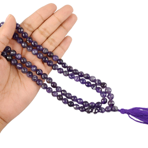 Pierre mala Améthyste perles guérison naturel mala cristal collier perles 108 pierres précieuses naturelles cristal mala grossistes - Product Image 5
