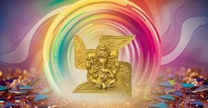 Tenture murale en laiton avec croix gammée Ganesh Idol Ganesha Statue Ganpati Murti pour la décoration intérieure - Product Image 5
